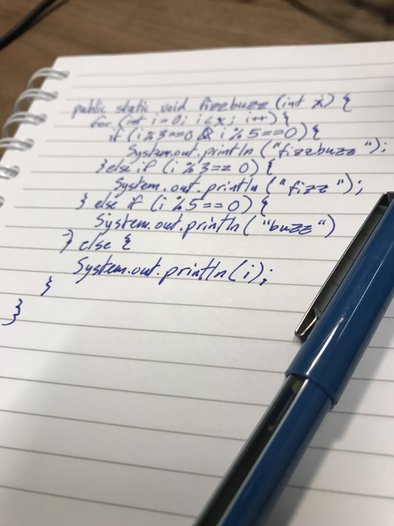 handwritten code